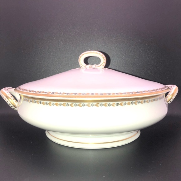 Vintage Haviland France Limoges Soup Tureen Hand Painted Gold Trim MCM - Picture 2 of 14
